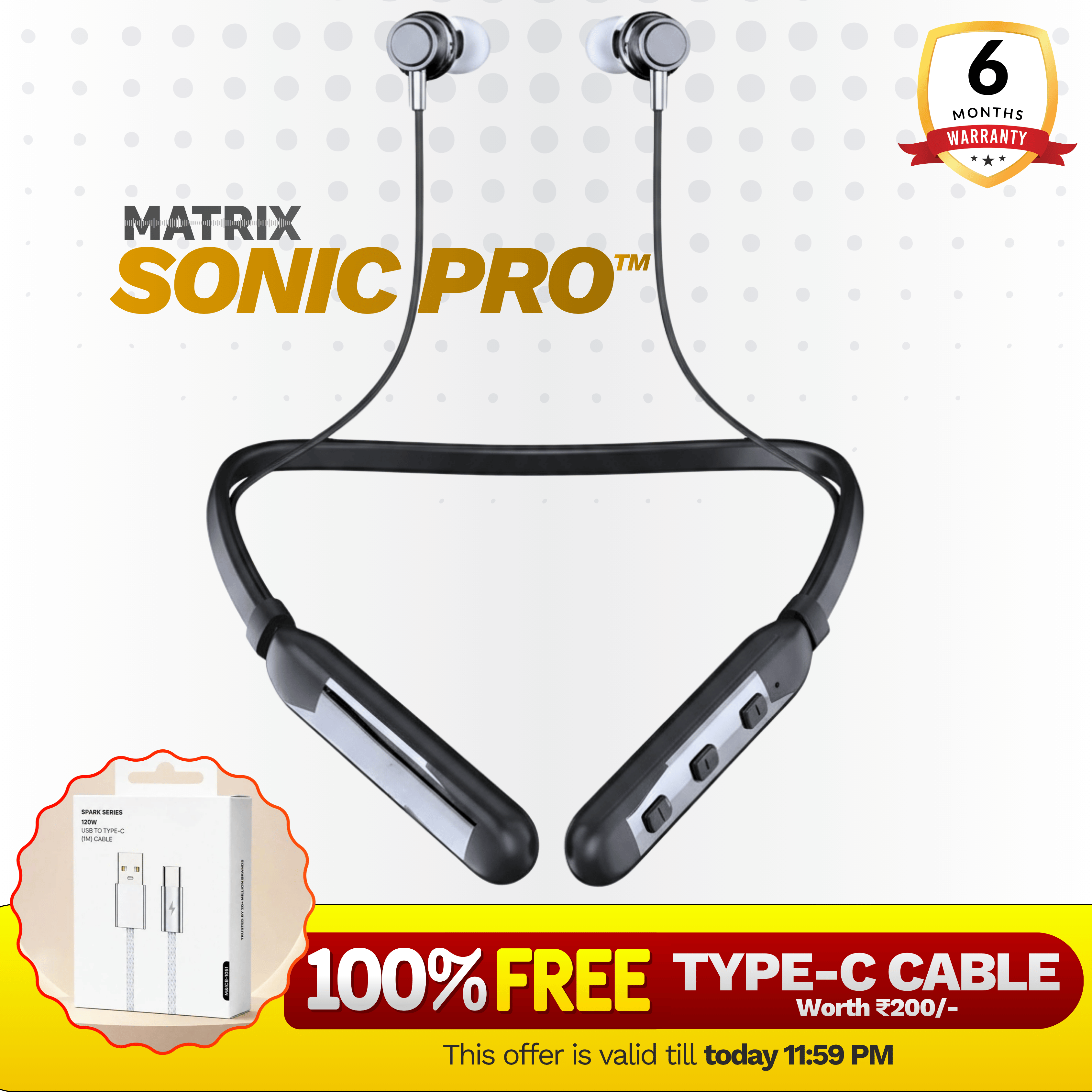 Matrix Sonic Pro™ + FREE TYPE-C Cable